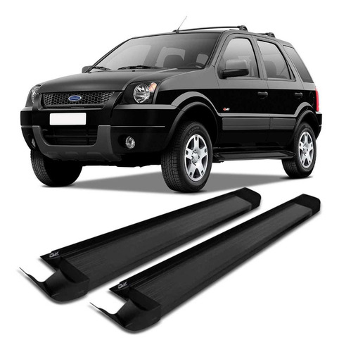 Estribo Lateral Ecosport 2002 a 2012 Com Ponteira Preta Plataforma