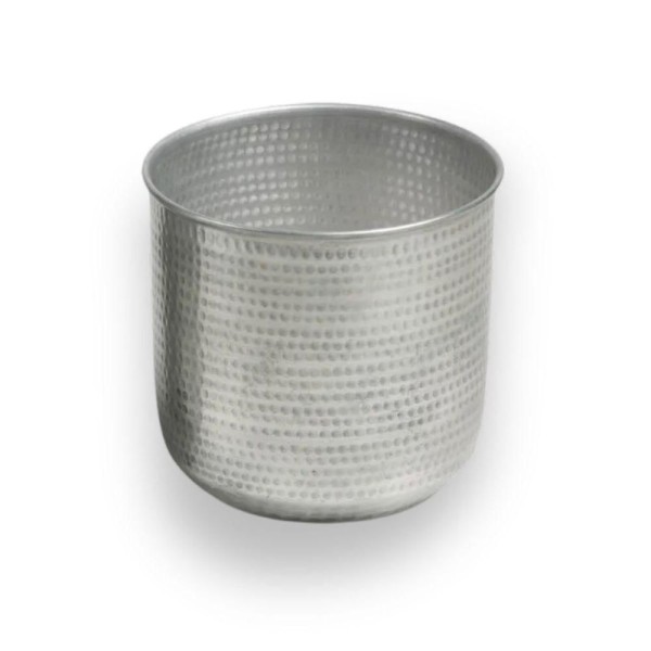 Encontraproduto.com.br - Jogo Com 3 Cachepots Metal Alpaca Martelado Prata