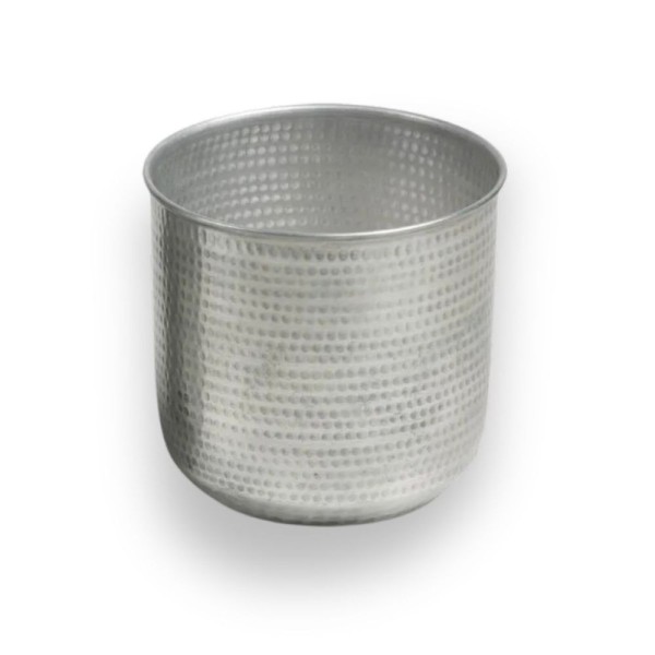 Encontraproduto.com.br - Jogo Com 3 Cachepots Metal Alpaca Martelado Prata
