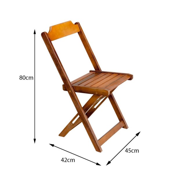 Encontraproduto.com.br - Conjunto Mesa De Madeira Dobravel 1,20X70 Mel 8 Cadeiras - Marrom
