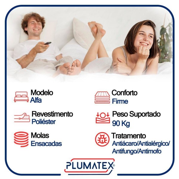 Encontraproduto.com.br - Cama Box Baú Casal Suede + Colchão Molas Ensacadas Alfa Plumatex 138x188x66 Cor:bege