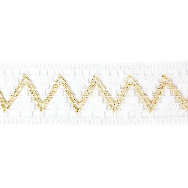 Encontraproduto.com.br - Renda De Algodão Hak R65 Metalizada 4,4cm C/20 Metros