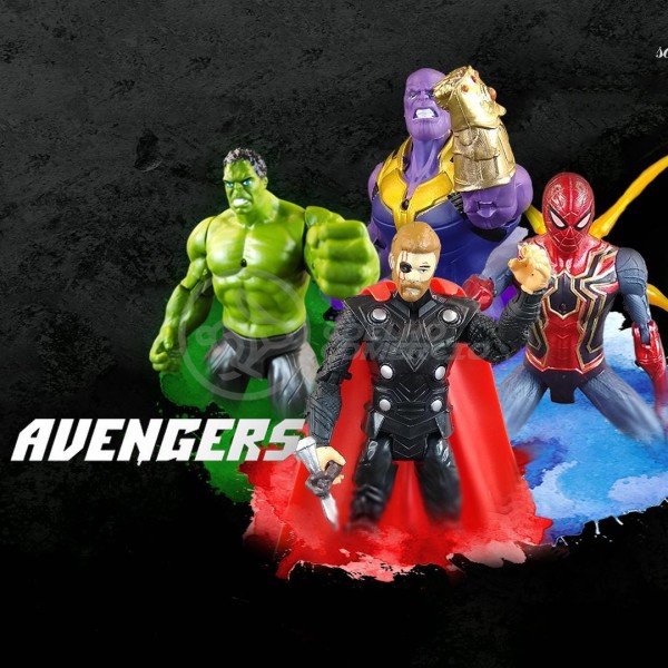 Encontraproduto.com.br - Kit 4X Bonecos Articulados 17Cm Action Figure Vingadores 2