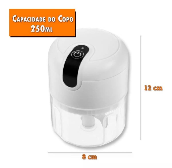 Encontraproduto.com.br - Mini Processador Elétrico com 3 Lâminas de Inox e Recarga USB Triture Alho e outros Alimentos Bivolt - Verde