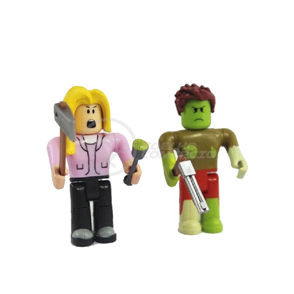 Encontraproduto.com.br - Cartela 4 Boneco Articulado 7cm roblox Roblöx toys zombie attack ataque zumbi + Cenario Apocalipse