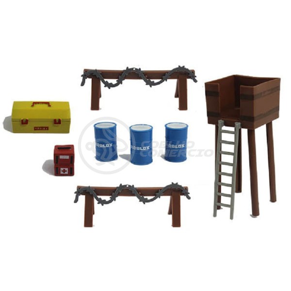Encontraproduto.com.br - Cartela 4 Boneco Articulado 7cm roblox Roblöx toys zombie attack ataque zumbi + Cenario Apocalipse