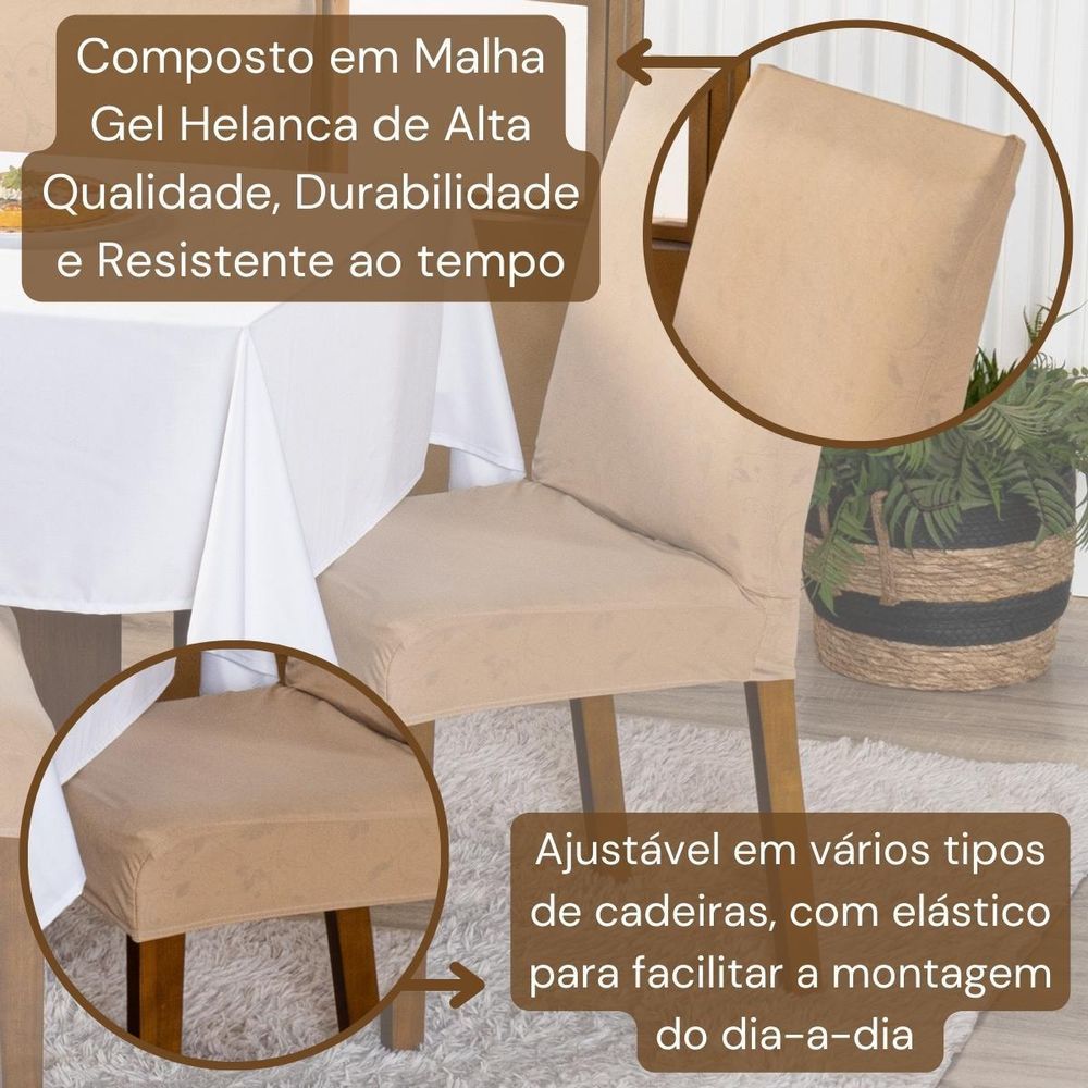Encontraproduto.com.br - Kit Capas De Cadeira Jantar Cores Lisas C/ Elástico 10 Peças