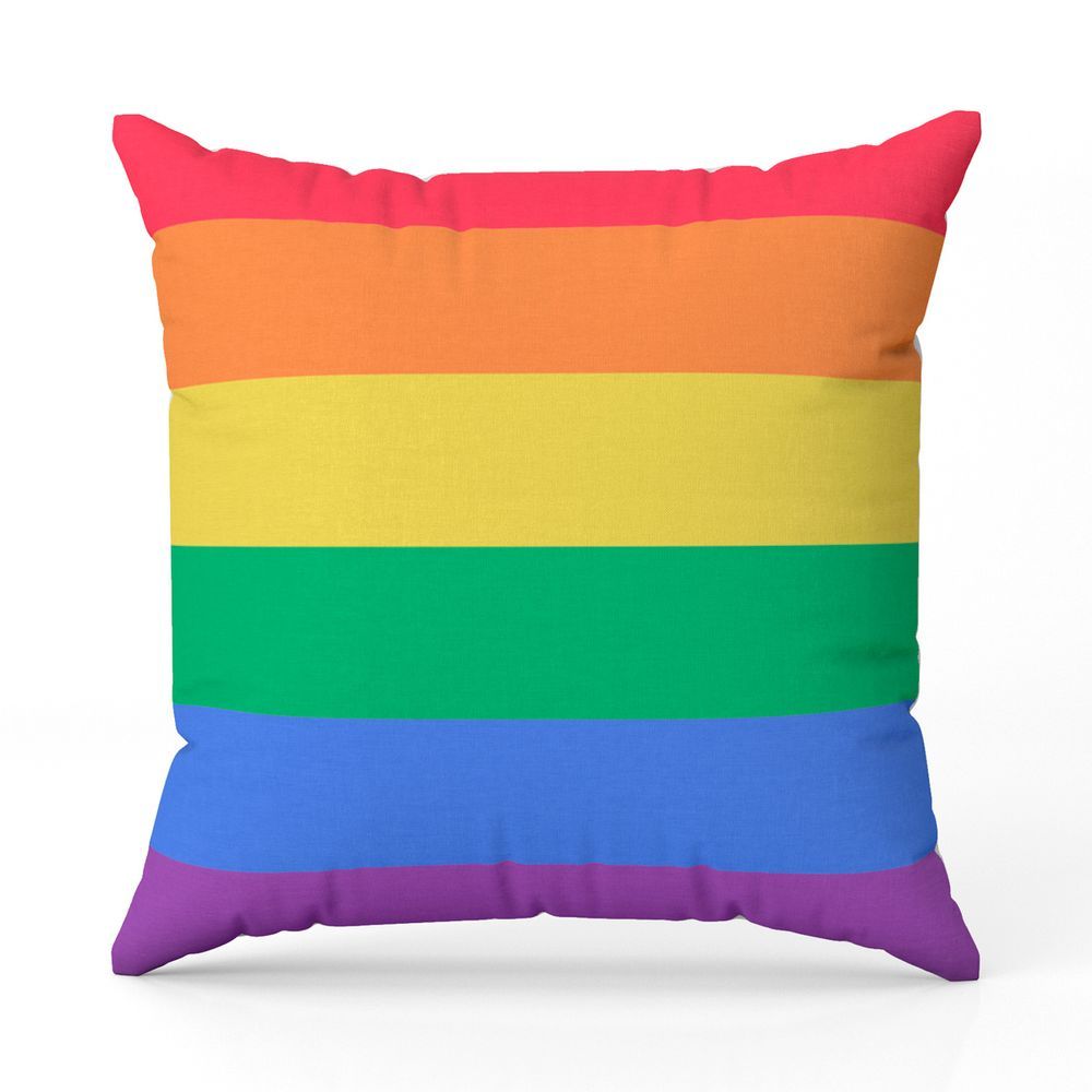 Encontraproduto.com.br - Almofada Avulsa Cheia Estampada Bandeiras Lgbt Cores 45cm X 45cm Com Refil Cor Lgbt