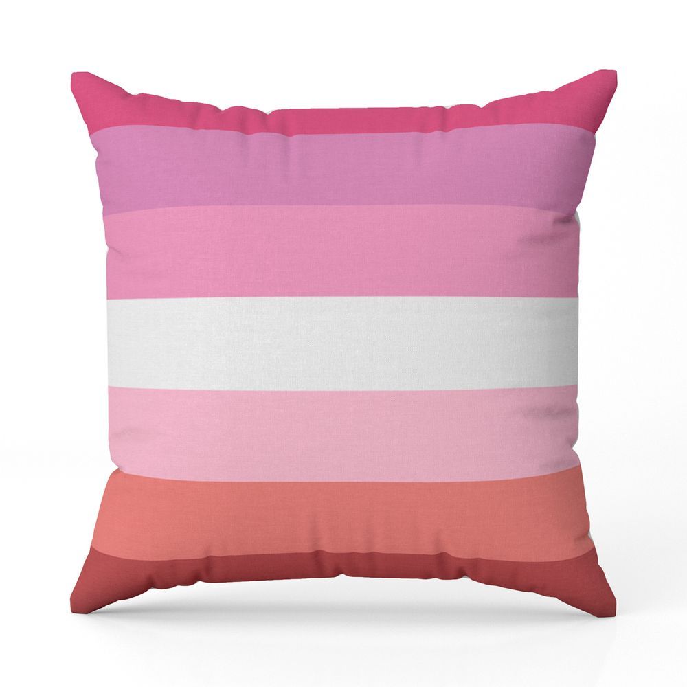 Encontraproduto.com.br - Almofada Avulsa Cheia Estampada Bandeiras Lgbt Cores 45cm X 45cm Com Refil Cor Lésbica