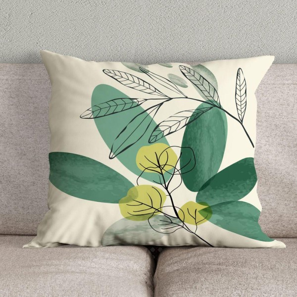Encontraproduto.com.br - Kit Trio De Almofadas Cheias Estampadas Em Veludo Suede 45cm X 45cm Enchimento Em Refil Silicone - Decoração Para Sala Cor Verde