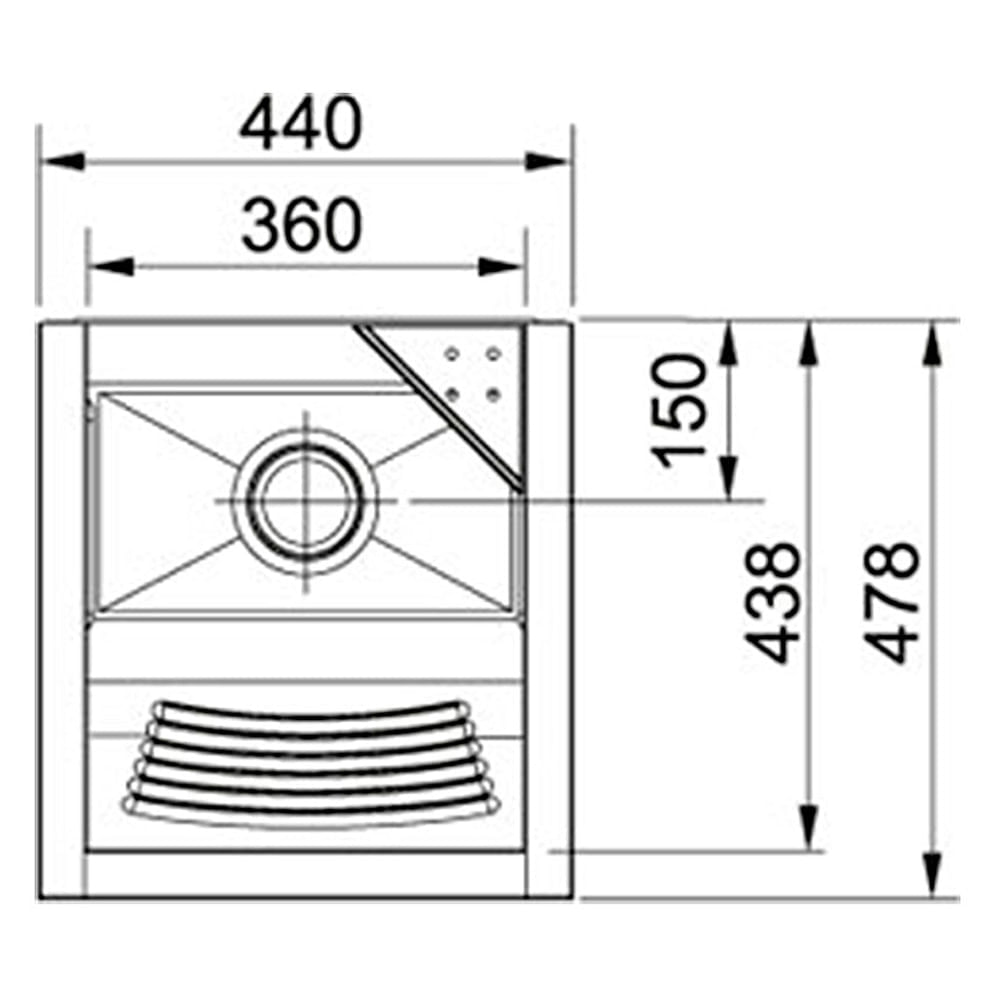 Encontraproduto.com.br - Tanque de Inox Franke de Parede TS 360 com Espelho