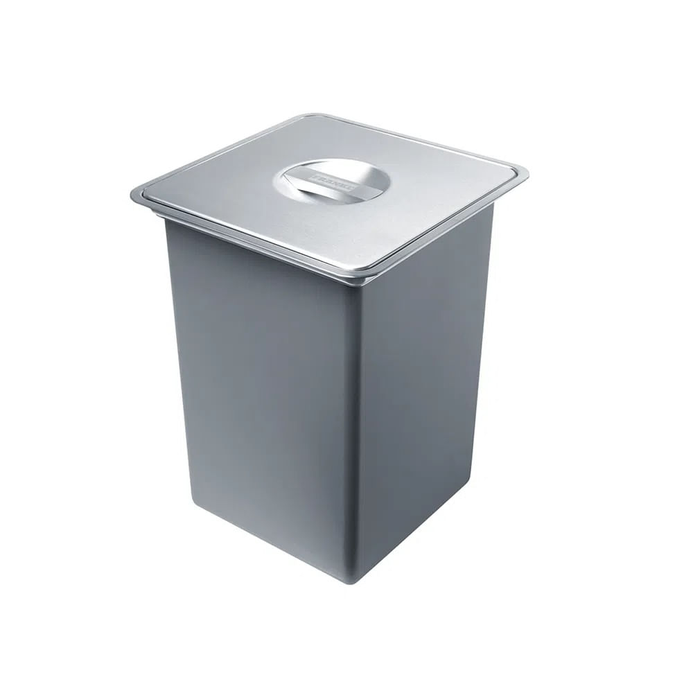Lixeira de Sobrepor para Cuba Quadrada 10L Inox Escovado