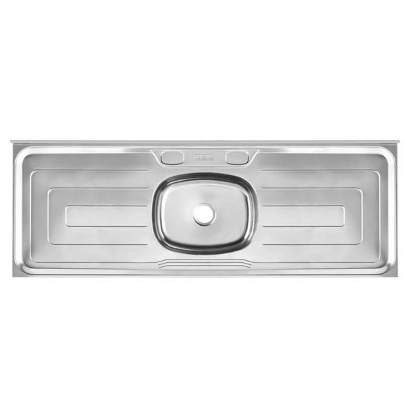 Encontraproduto.com.br - Pia de Inox de Apoio Concreto com Escorredor e Pad 200X56cm 3.1/2