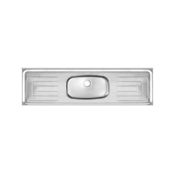 Encontraproduto.com.br - Pia de Inox de Apoio Concreto com Escorredor e Pad 200X56cm 3.1/2