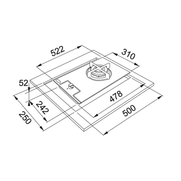 Encontraproduto.com.br - Cooktop a Gás Franke Glass FHG311 1Q Super Tripla Chama Preto 14639