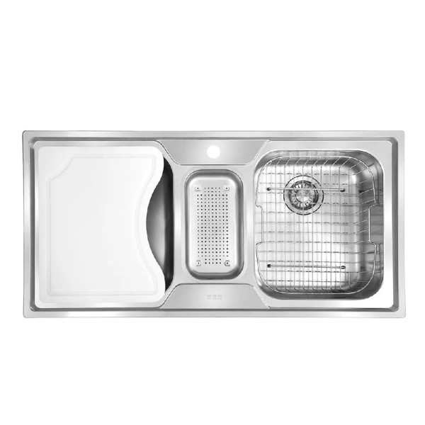 Encontraproduto.com.br - Cuba Tripla Franke Smart Com Acessórios 100X50 Inox 14872