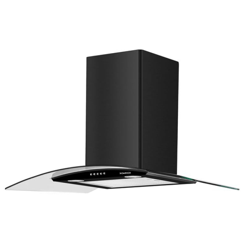 Coifa De Parede Vidro Curvo Arketto Dominox Black 90cm - 127V