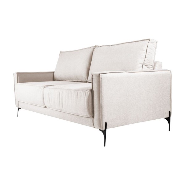Encontraproduto.com.br - Sofá New York Fixo 4 Lugares Pé Metal Linho Cru 210cm - Cor: Marrom