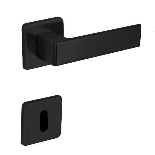 Encontraproduto.com.br - Fechadura Interna Chess Roseta Quadrada 40mm Preta Arouca