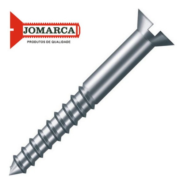 Encontraproduto.com.br - Parafuso Madeira Zincado Fenda Cabeça Chata 6,1X30 - Caixa com 200 Unidades