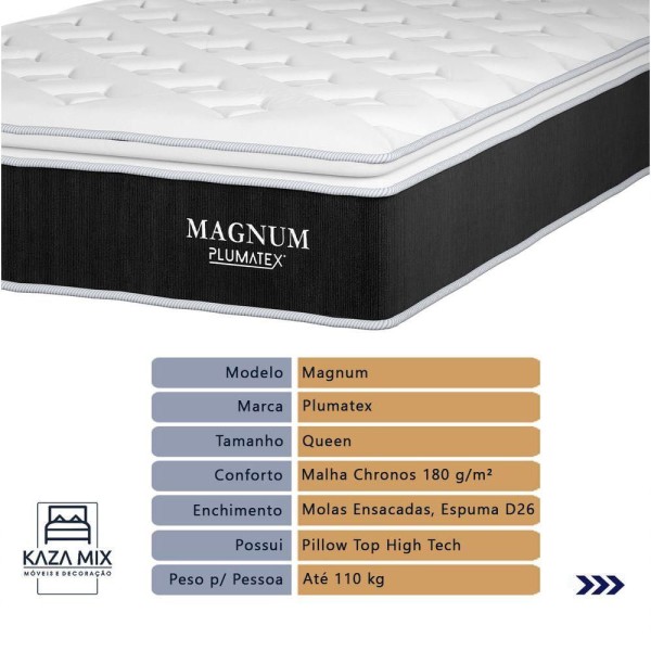 Encontraproduto.com.br - Cama Box Queen E Colchão Magnum Plumatex Chronos 180g D26