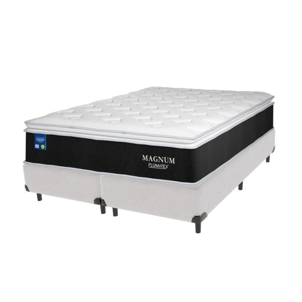 Encontraproduto.com.br - Cama Box Queen E Colchão Magnum Plumatex Chronos 180g D26