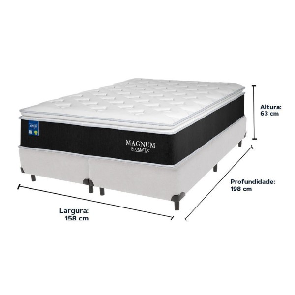 Encontraproduto.com.br - Cama Box Queen E Colchão Magnum Plumatex Chronos 180g D26