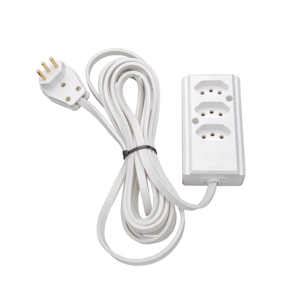 Encontraproduto.com.br - Extensão Marte Tripla Pl 0.75mm2 2p 10a 5m  Branco Interneed