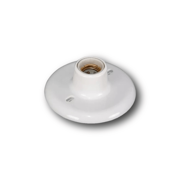 Plafon Redondo Com Soquete Porcelana 100w E27 - Interneed