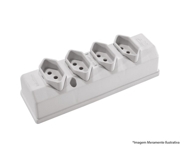 Encontraproduto.com.br - TOMADA MULTIPLA QUADRUPLA CZ 2P+T PB EN