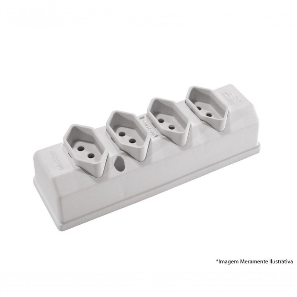 Encontraproduto.com.br - TOMADA MULTIPLA QUADRUPLA CZ 2P+T PB EN