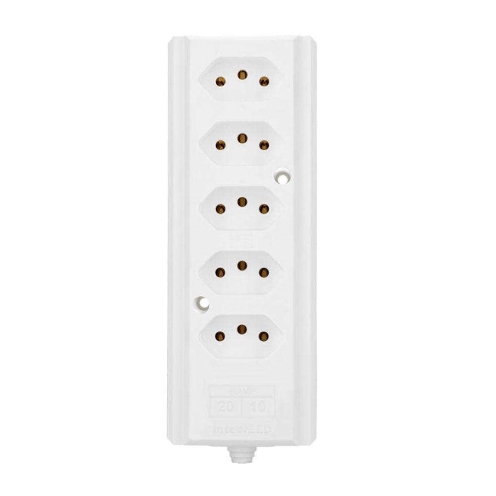 Tomada Barra Quintupla Hércules 2p+T Branco Interneed