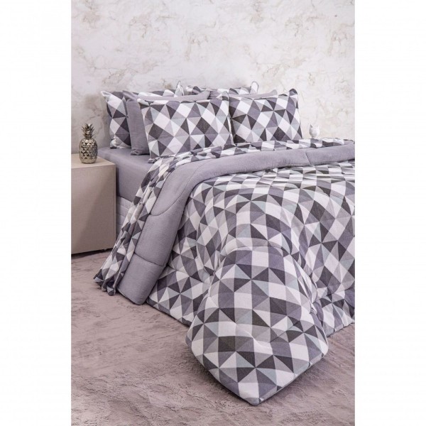 Encontraproduto.com.br - Kit Jogo De Lençol Casal Bella Plush Bruno 4 Peças