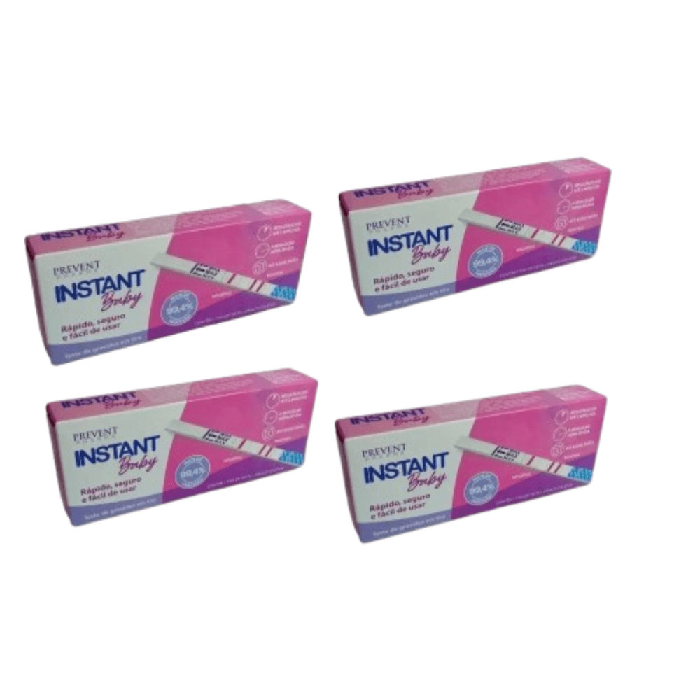 Encontraproduto.com.br - Kit C/4 Teste de Gravidez Instant Baby Tira C/1
