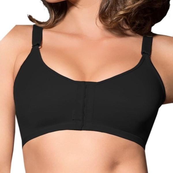 Encontraproduto.com.br - Sutiã Pós Cirúrgico Com Abertura Frontal Preto 303 Pt 42