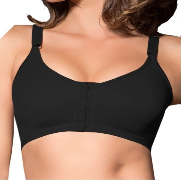 Encontraproduto.com.br - Sutiã Pós Cirúrgico Com Abertura Frontal Preto 303 Pt 40