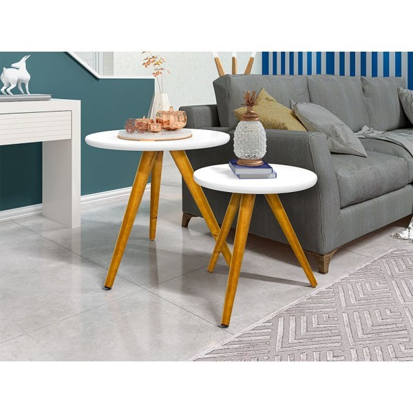 Encontraproduto.com.br - Mesa De Apoio Retrô Hope Branco - Cor: Branco