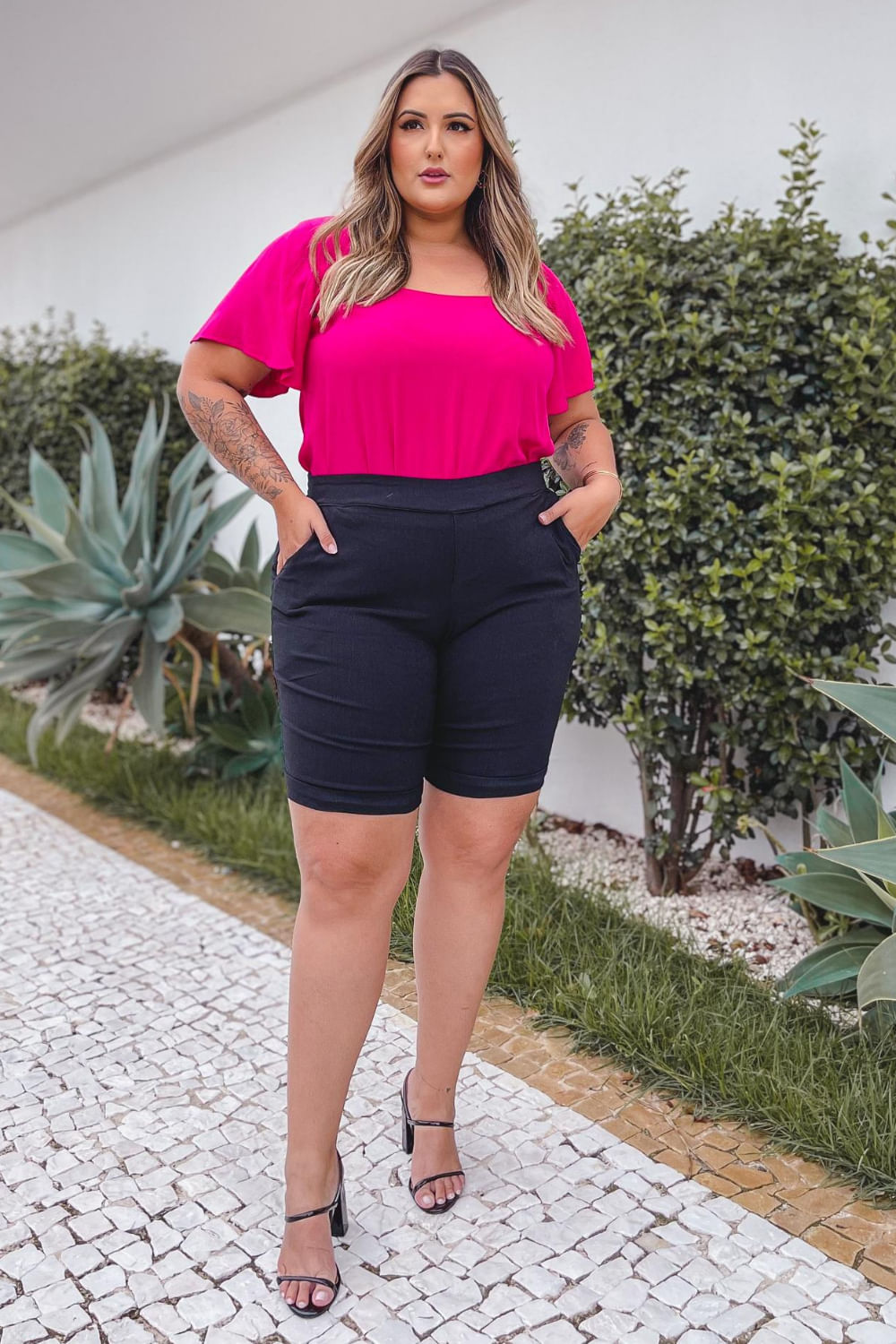 Encontraproduto.com.br - Blusa Viscose Ivy Plus Size PINK