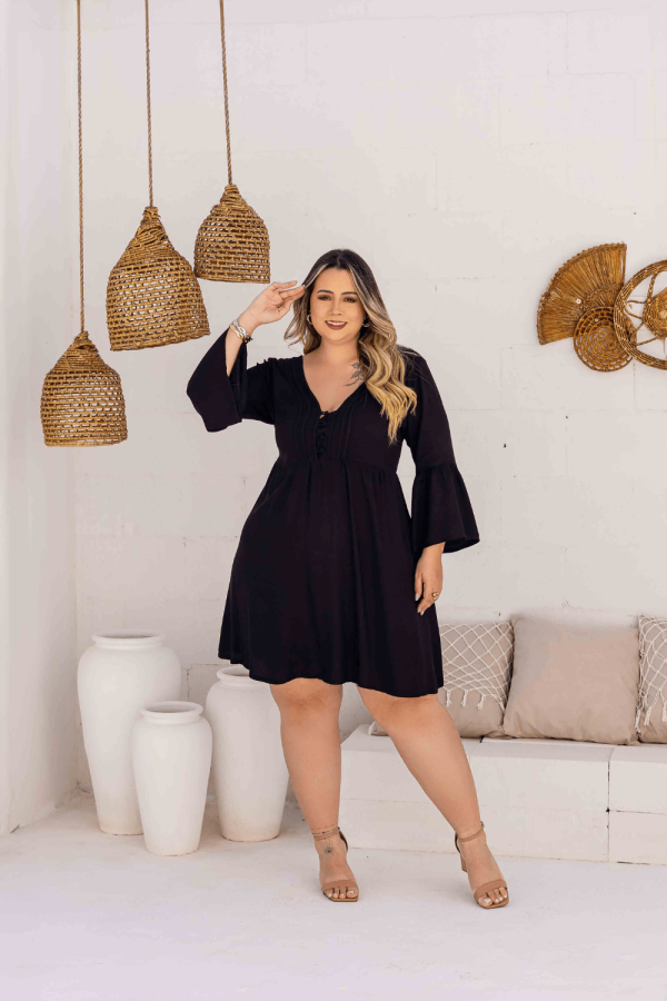 Encontraproduto.com.br - Vestido Fada Plus Size PRETO