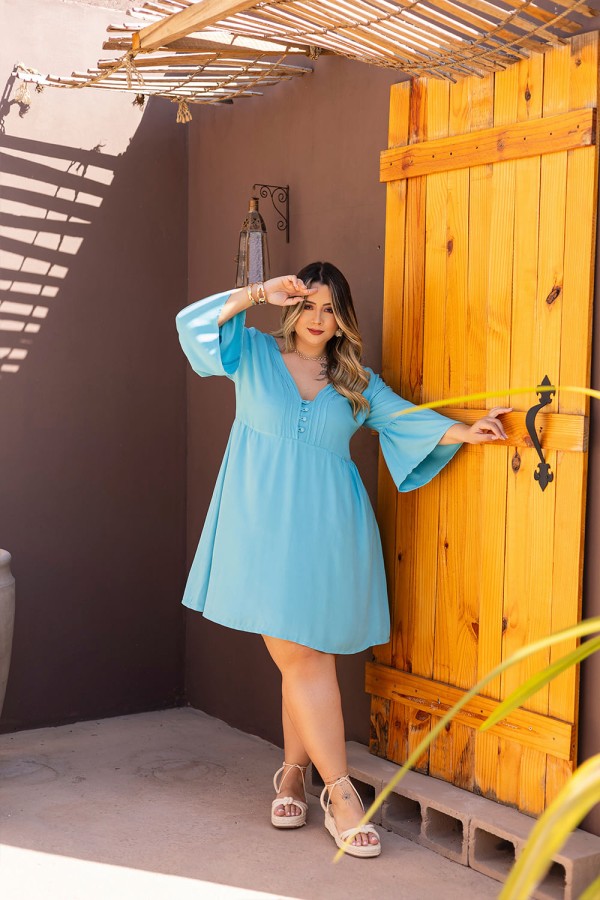 Vestido Fada Plus Size AZUL CLARO