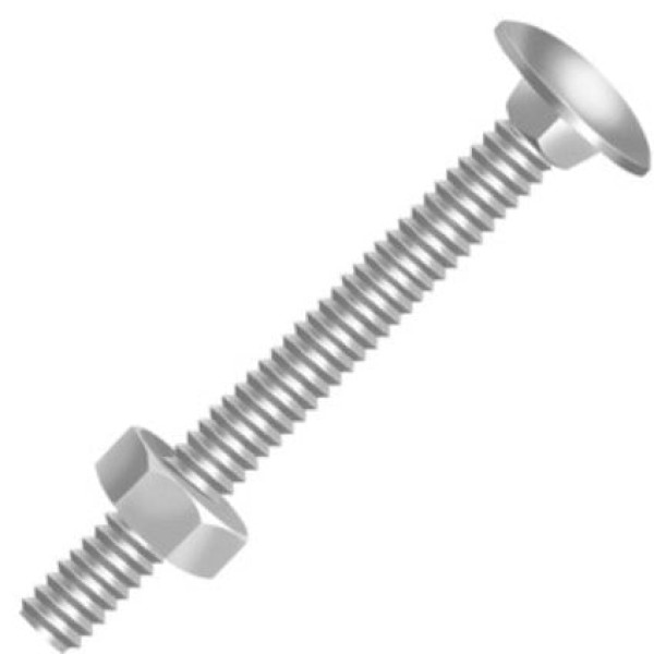 Encontraproduto.com.br - Parafuso Francês Com Porca Sextavada UNC Parcial Sobreposta AC 3/16x2 Zincado Branco - Ciser.