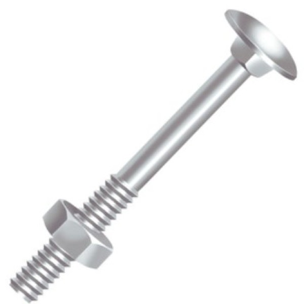 Encontraproduto.com.br - Parafuso Francês Com Porca Sextavada UNC Parcial Sobreposta AC 3/8x2 Zincado Branco - Ciser.