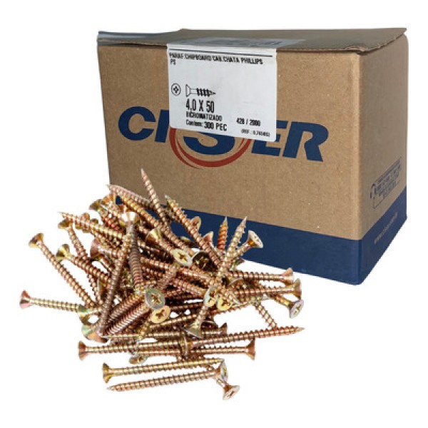 Encontraproduto.com.br - Parafuso Fixer Chato Phillips - Ciser 4,5x45 - 300 Peças