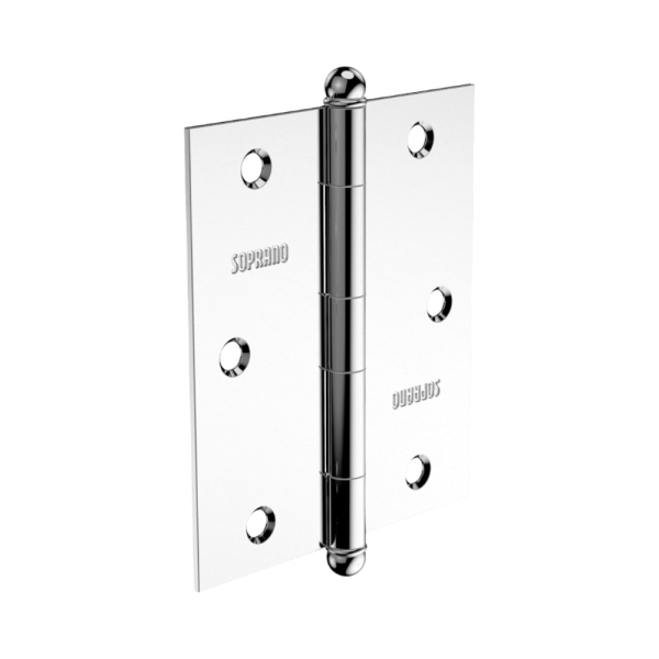 Encontraproduto.com.br - Dobradiça Média 3.1/2X3 Cromada Sem Anel Reto Pino Bola - Soprano