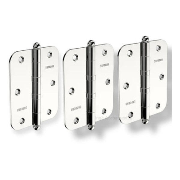 Encontraproduto.com.br - Dobradiça Média 3.1/2X3 Cromada Com Anel Redonda Pino Bola - Soprano