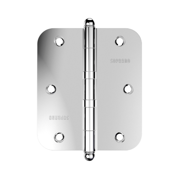Encontraproduto.com.br - Dobradiça Média 3.1/2X3 Cromada Com Anel Redonda Pino Bola - Soprano