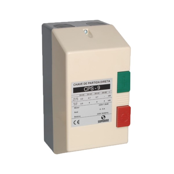 Chave de partida direta monofásico 3/4cv 220v cps-9 soprano