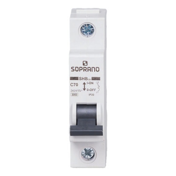Encontraproduto.com.br - Disjuntor Monopolar SHB1 GII C0 70A - Soprano