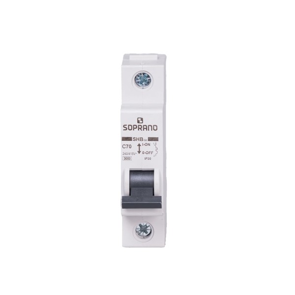 Encontraproduto.com.br - Disjuntor Monopolar SHB1 GII C0 70A - Soprano