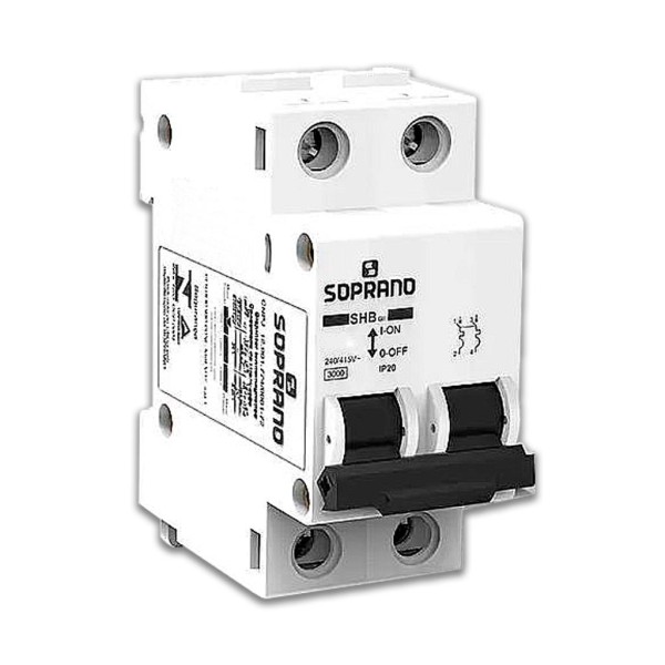Encontraproduto.com.br - Disjuntor Bipolar SHB2 GII C0 70A - Soprano